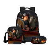 How To Train Your Dragon 3D Printing Backpacks Pencil Bag 3Pcs/Set Portfolio Kids Travel Bags