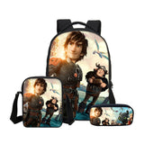 How To Train Your Dragon 3D Printing Backpacks Pencil Bag 3Pcs/Set Portfolio Kids Travel Bags